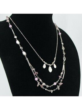 Kohls Sonoma Necklace Silve-tone Multi-Strand Beaded